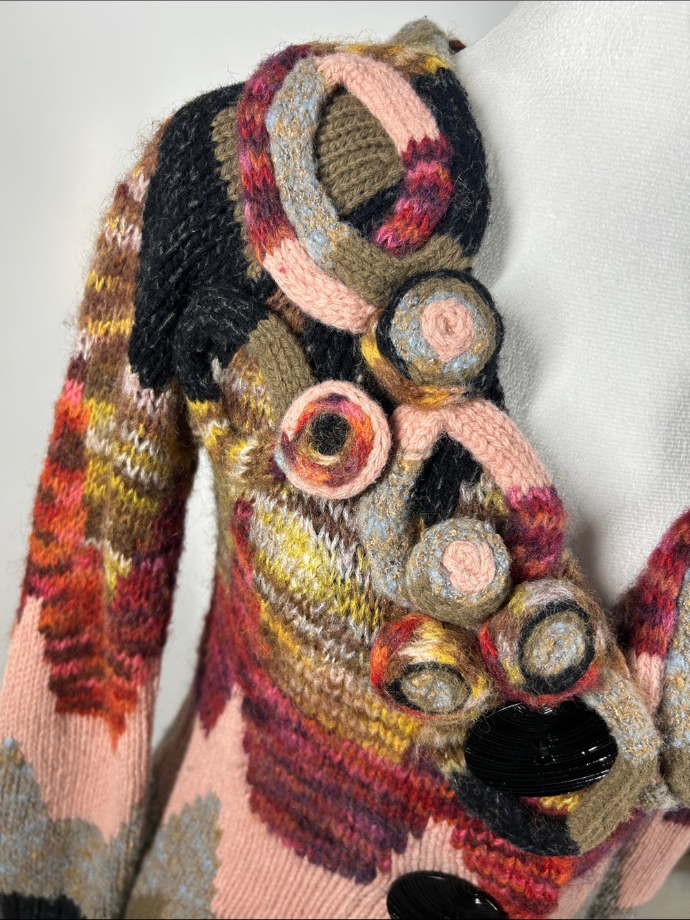 Anthropologie Sleeping on Snow Loops & Angles Wool Knit Sweater Coat XS - Picture 3 of 15
